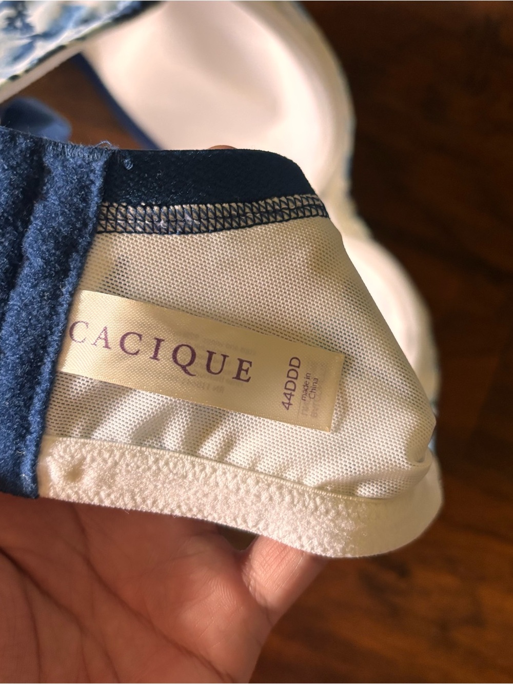 Cacique Navy and Peach Floral Underwire Bra - Picture 4 of 5